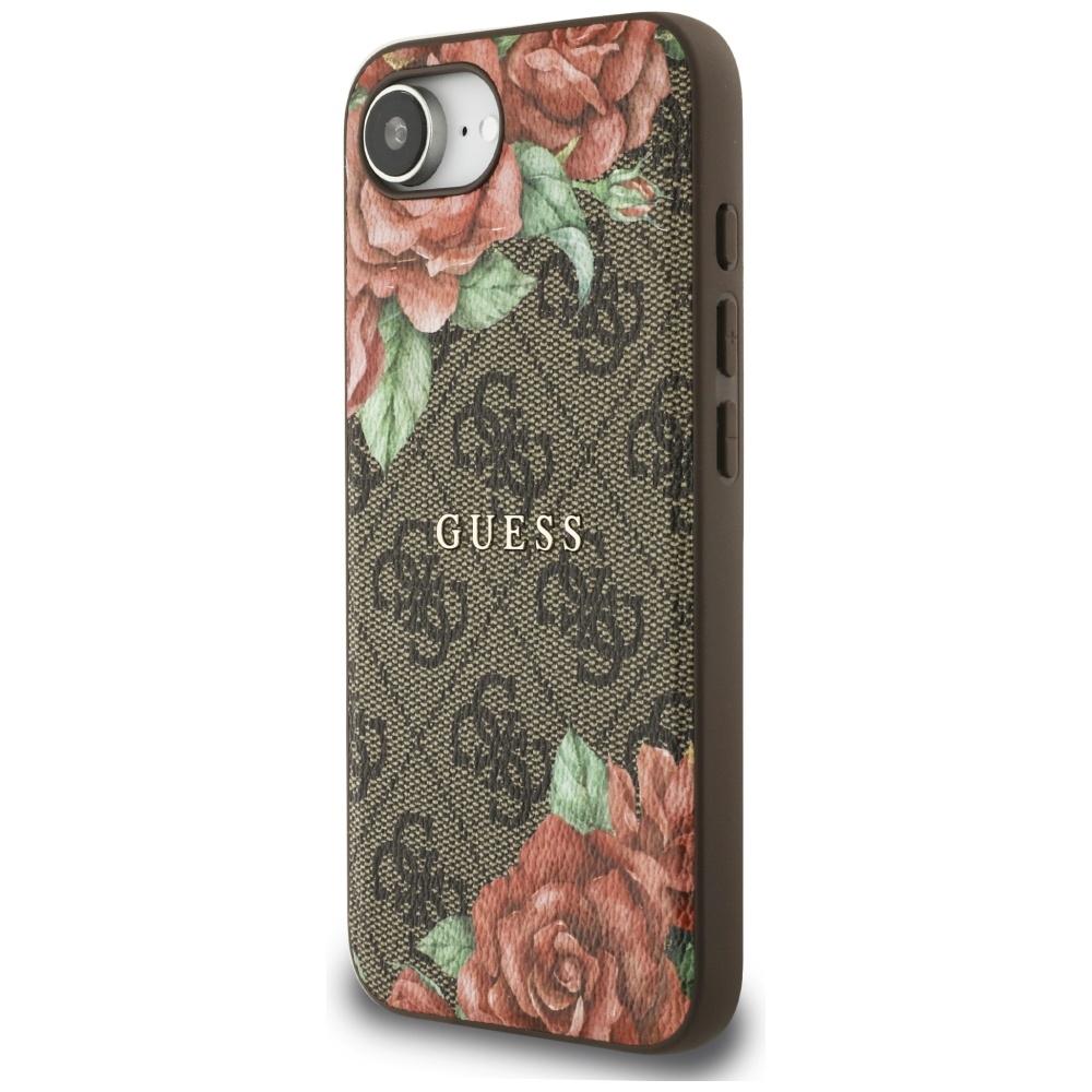 Guess 4G Flowers Print MagSafe Case for iPhone 16e / 17e Brown