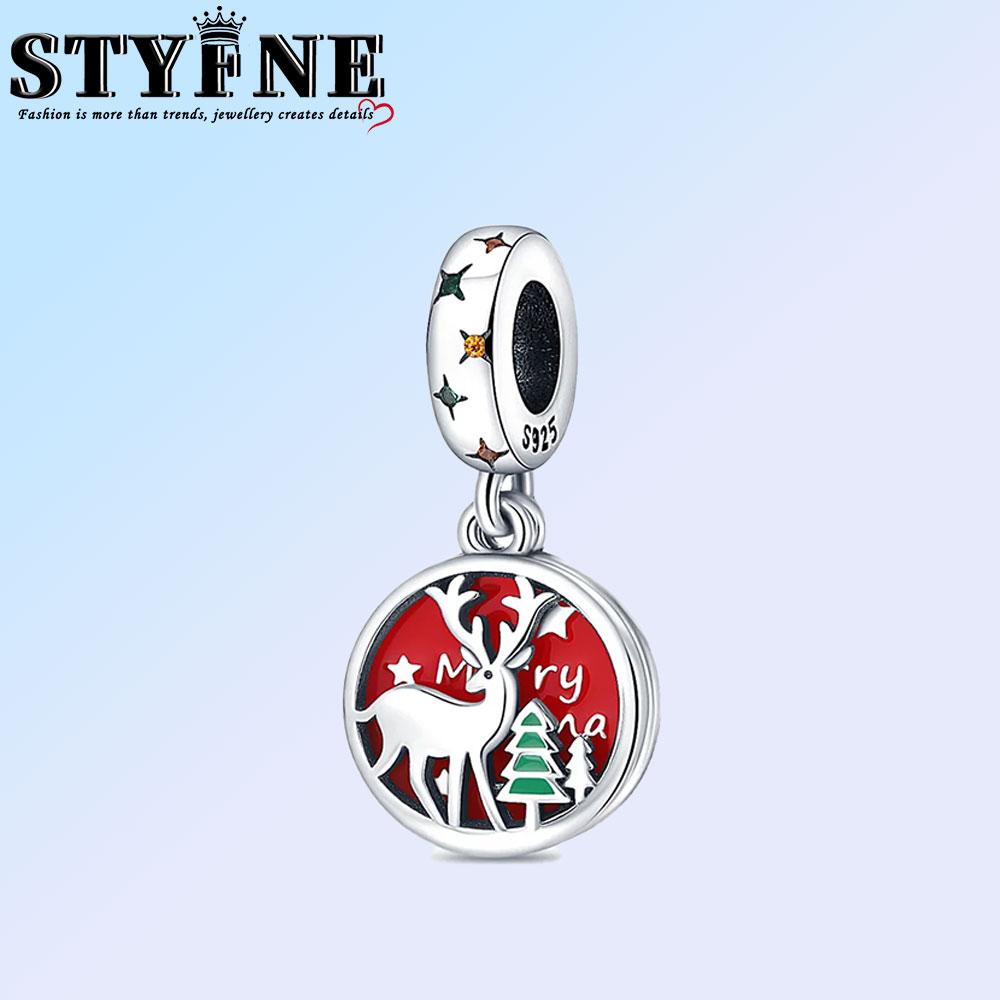 Copper Charm Merry Christmas Beads Suitable For Diy Birthday Party Gift Jewelry Bracelet Accessories