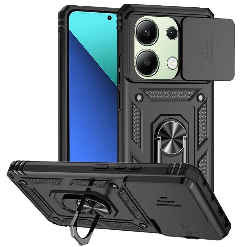 Противоударный бронированный чехол для Xiaomi Redmi Note 13 Pro 5G 4G с защитой объектива-слайдера, чехол для телефона для Redmi Note13 Note13pro 5G, задняя крышка