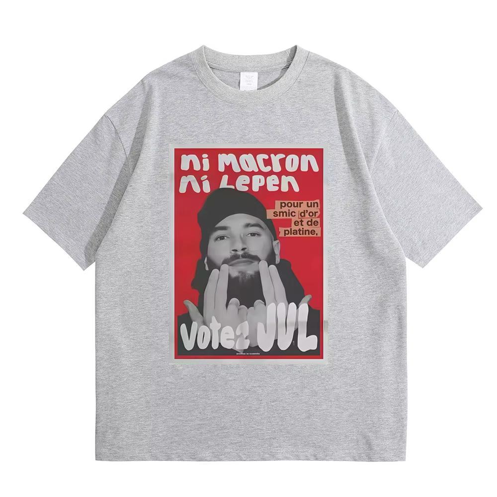 Французский рэпер JUL Графическая футболка Мужская Женская Хип-хоп Модный тренд Футболка Мужская 2026 Весна лето Повседневная Хлопок Короткий рукав Топ