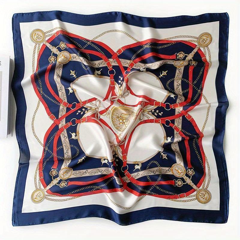 Luxury 70cm Square Simulated Silk Scarf For Women Hijab Hair Bands Neckerchief Female Shawl Ribbon Headband Fashion Wraps Bandana