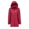 FASHION  Light Down Jacket Women's Medium  Long Fattened Plus Size Removable Cap Lightweight Ultra-thin Jacket Tide Clothes