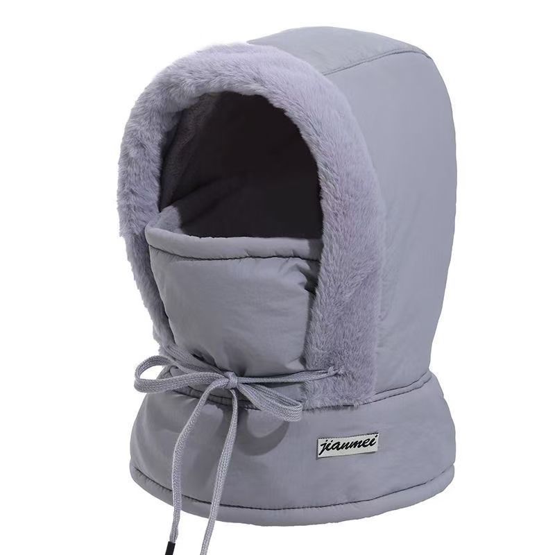 Шапка с капюшоном Winter Plus Velvet и утепленным капюшоном с защитой от холода и теплым воротником. Зимняя шапка. Вязаная шапка для велоспорта.