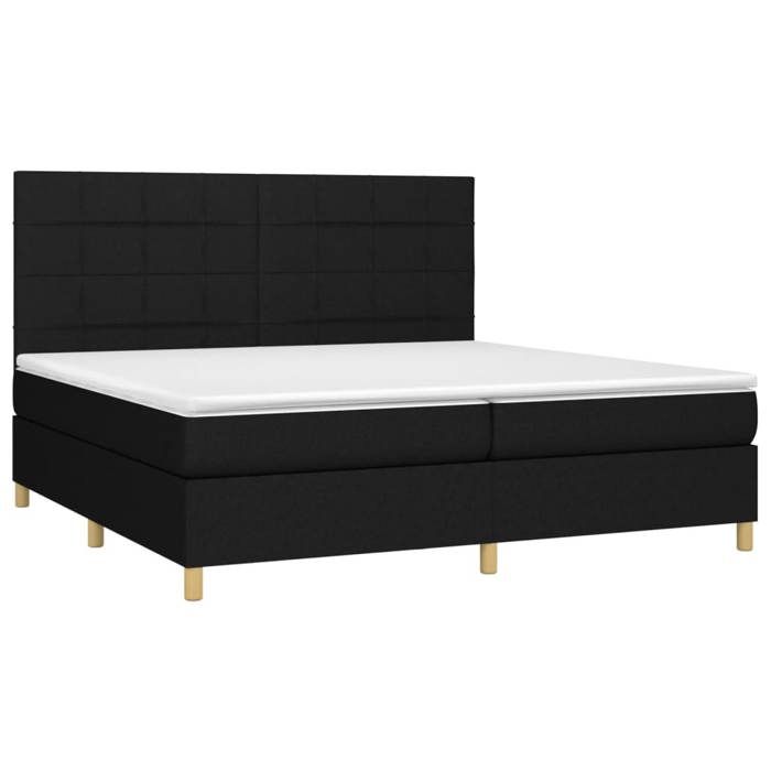 Maison Exclusive - Sommier à lattes de lit avec matelas Noir 200x200 cm Tissu
