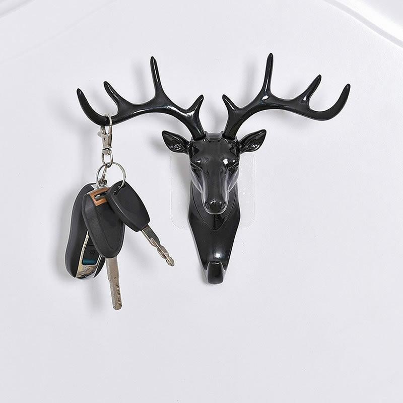1pc Wall Hanging Hook Vintage Deer Head Antlers for Hanging Clothes Hat Scarf Key Deer Horns Hanger Rack