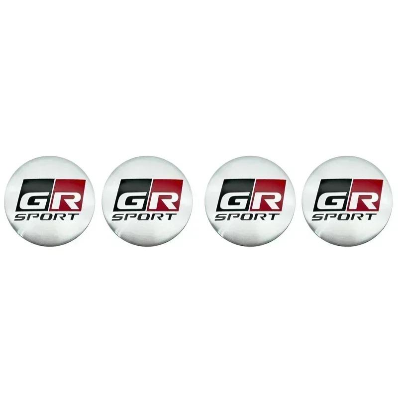 4pcs/set 56mm Car Wheel Center Stickers Hub Cap Decal for Toyota GR Sport Logo C-HR RAV4 Avensis 4runner Prado Camry Corolla