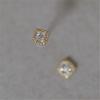 925 Sterling Silver Plating 14K Gold Inlaid Zircon Exquisite Flower Earrings for Women Simple Jewelry Gift