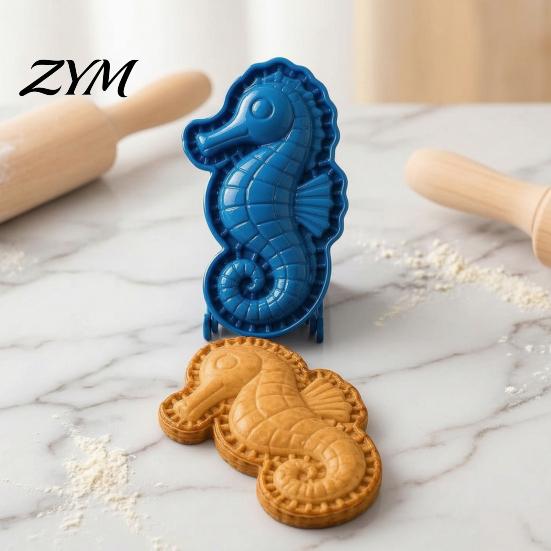 Nonstick Pastry Crimper for Kids Marine Animal Mini Pie Mold, Durable Non-stick Reusable Dough Cutter, Decorative Handheld Ravioli Press Tool