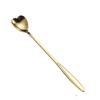 Golden Stainless Steel Spoon Ergonomic Round Dessert Spoon with Long Handle for Coffee Tea Ice