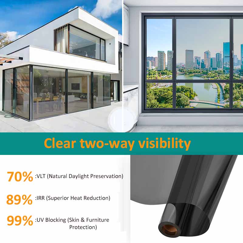 Теплоизоляционная пленка для окон, антибликовая односторонняя зеркальная пленка, солнцезащитная пленка для окон магазинов, блокирующая ультрафиолетовое излучение