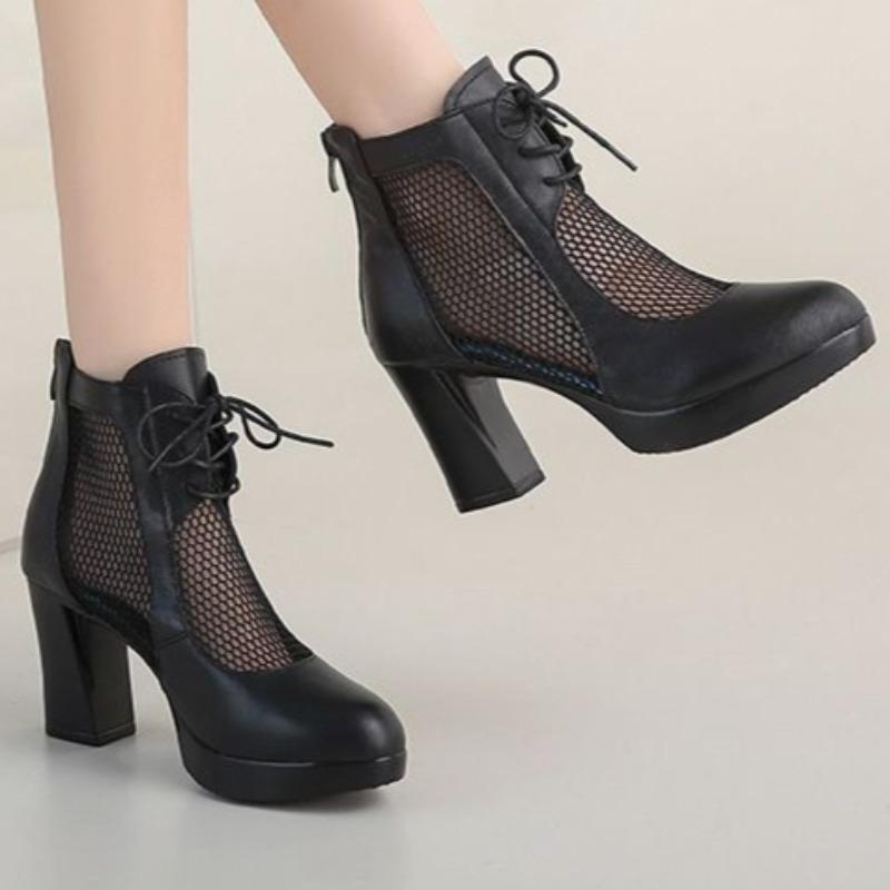 Весенние новые дизайнерские сетчатые босоножки с перекрестными ремешками на высоком каблуке, элегантные, для вечеринок, женские, удобные, легкие, сандалии, размеры 35---42