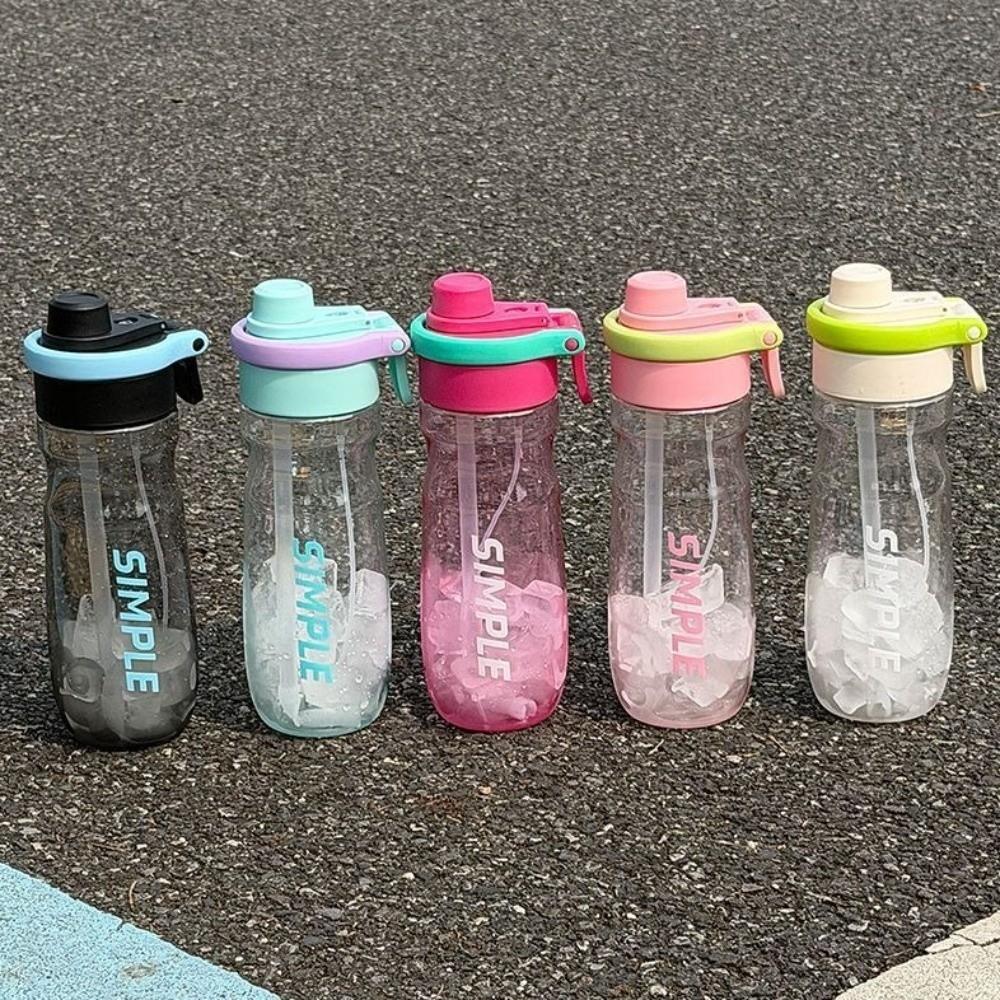 with Straw Water Bottle 750ml Hydration Flask outdoor goods Spray Bottle School