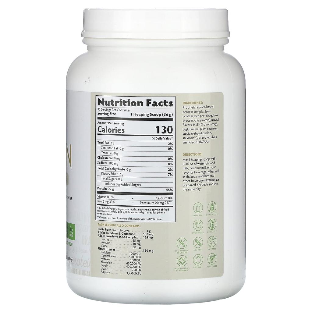 Omni Protein, Plant-Based Protein Powder, Vanilla, 1,080G (2.38Lbs)