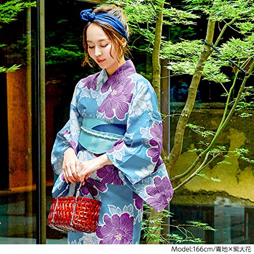 Комплект юката оби фестиваль фейерверков юката оби летний фестиваль фейерверков комплект юката бесплатно [салат кобе] + женский [X379] белый/гортензия