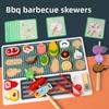 Simulation Barbecue Wooden Children Toys With Pretend Grill And Accessories Food