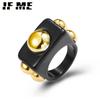 IF ME Корейское модное креативное черно-белое квадратное золотое кольцо из смолы, индивидуальное кольцо с преувеличенной геометрией, ювелирные аксессуары