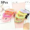 5pcs Braided Cord Phone Wires Hair Hair Accessories Women Rubber Bands Girl Rubber Donut Ponytail Haircut Gum(Random Color)