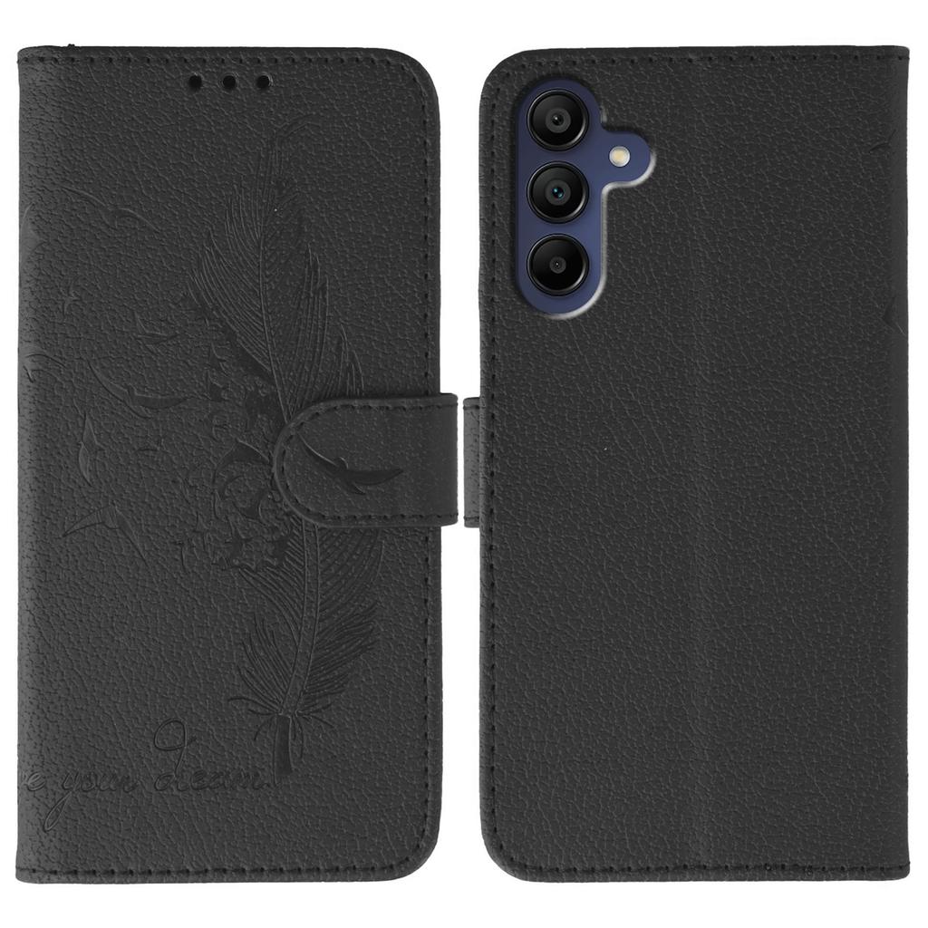 Чехол для телефона для Samsung Galaxy A16 4G/5G/A26 5G с тиснением пера, кошелек-обложка из искусственной кожи