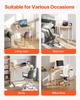 Folding Desk, 80 cm Small Foldable Table for Compact Spaces, Space Saving Computer Table, Sturdy Particleboard with Storage Hooks, Writing Workstation