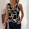 2025 European & American Women's V-Neck Printed Sleeveless Top