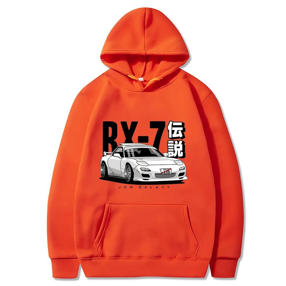 Толстовка Initial D JDM Винтажная RX7 FD Дрифт Японские Машины С принтом Свитшот Харадзюку Трексуит Свободный Мужской Уличная одежда Пуловер Топы