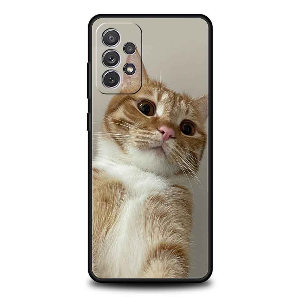 Милый чехол-котик с сердцем для Samsung Galaxy A17 A07 A55 A35 A25 A15 A05s A33 5G A31 A23 A21s A13 A41 A73 A53 A51 A71 A03