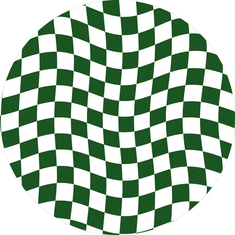 Circular Colored Grid Carpet, Living Room Sofa, Anti Slip Floor Mat, Bedroom Headboard Carpet, Home Decoration