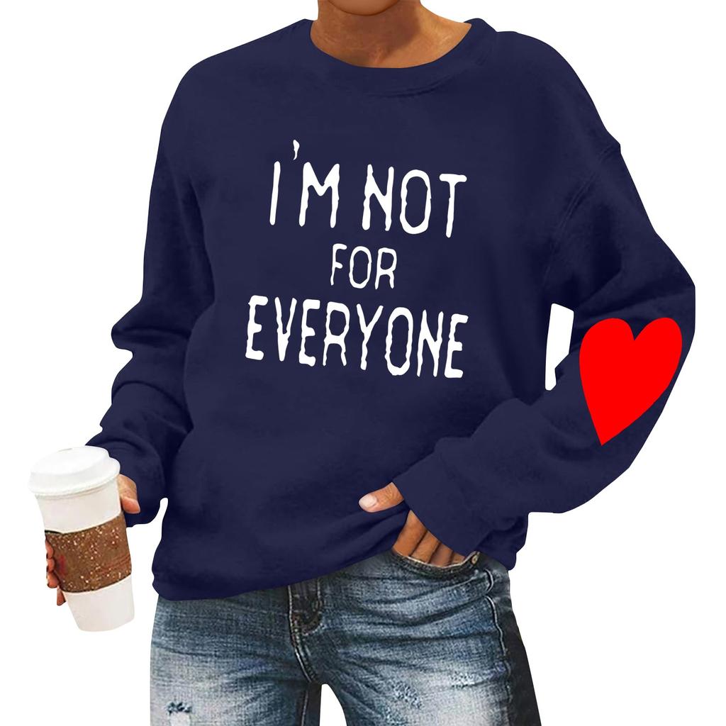 Женская повседневная мода ко Дню святого Валентина с принтом, длинным рукавом, круглым вырезом, толстовки, пуловеры, топы