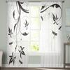 Тюлевые шторы с рисунком ветвей стрекозы для мальчиков и девочек, прозрачная подвесная занавеска для спальни, гостиной, кухни, марлевая занавеска