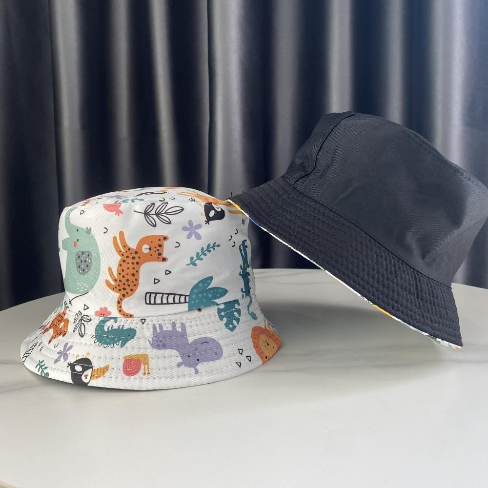 Thin Baby Bucket Hat Cartoon Print Outdoor Kid Sun Hat Summer Fisherman Cap