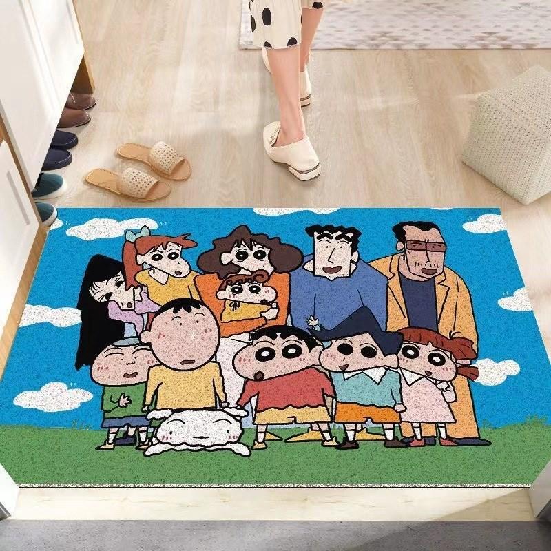 Маленький коврик для пола Crayon New Silk Ring для входной двери, грязеотталкивающий, бытовой, для прихожей, нескользящий, ПВХ, вырезной, придверный коврик, цельный ворс