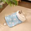 Cute Cat Sleeping Bag Pocket Type Semi-Closed Kitten Quilt Bed Cold Resistant Thickened Winter Cat Bed Winter