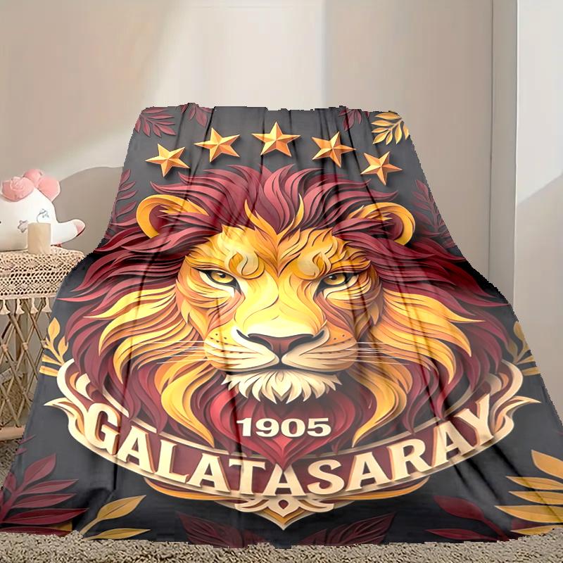 Galatasaray SK Pattern Blanket, Cozy Blanket for All-Season Comfort on Sofas, Beds, Office, Car, Camping and Travel
