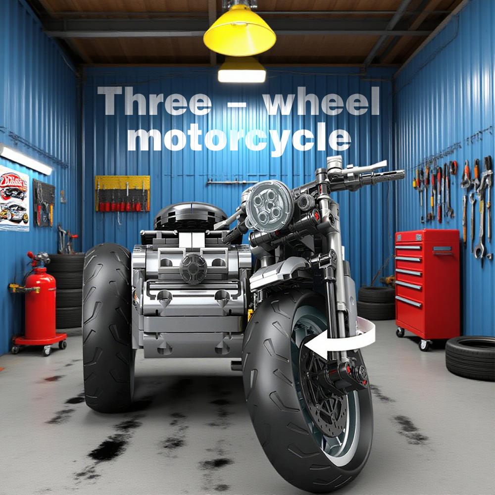 [808PCS] Vintage Motorcycle Model Building Blocks, Home & Office Decoration