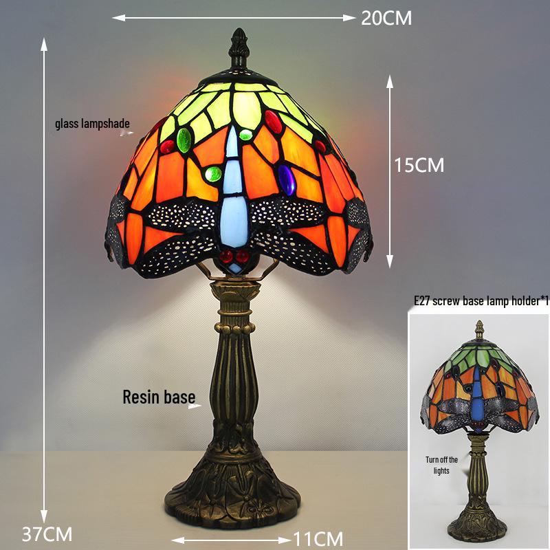 Tiffany Vintage Stained Glass Table Lamp for Bedside or Cafe