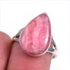 Ювелирное кольцо из чистого серебра 925 пробы с натуральным родохрозитом S.7 c8q78