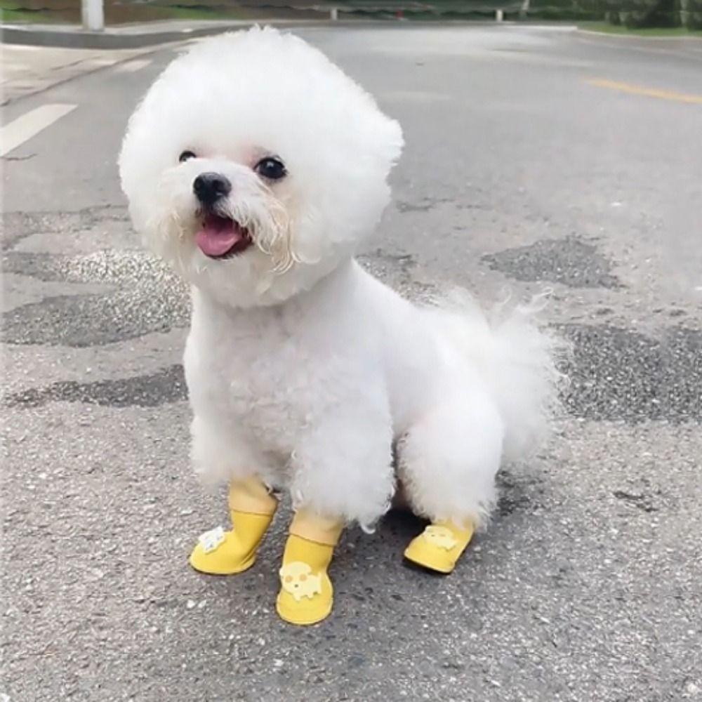 4 шт./компл. Нескользящие резиновые сапоги для собак, водонепроницаемая обувь для улицы, силиконовая обувь для домашних животных, дождливый день