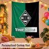 Borussia Mönchengladbach Personalized Wall Tapestry Custom Name Text Polyester Hanging Decor Home Room