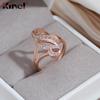 Kinel Natural Zircon Elegant Rose Gold Color Wedding Rings For Women