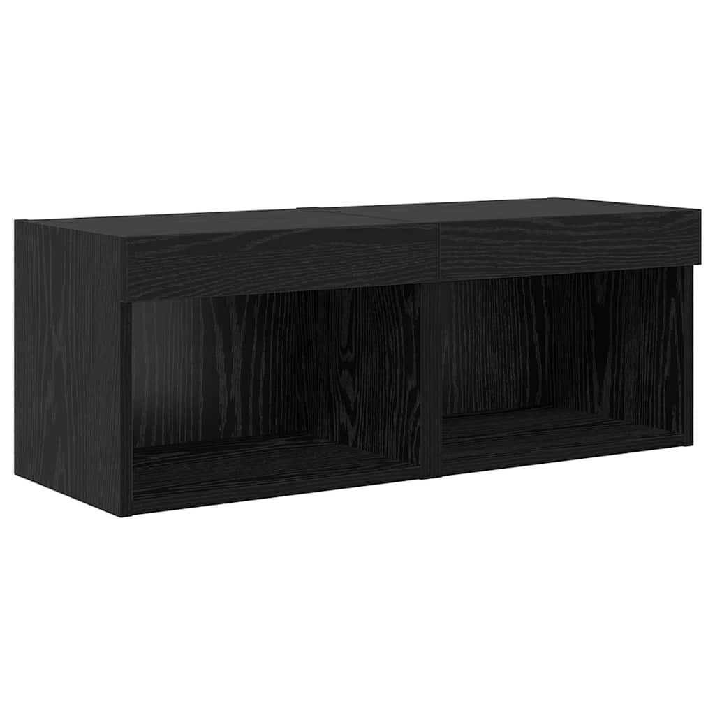 TV Wall Units 5 pcs Black Oak Effect Wood Based Material