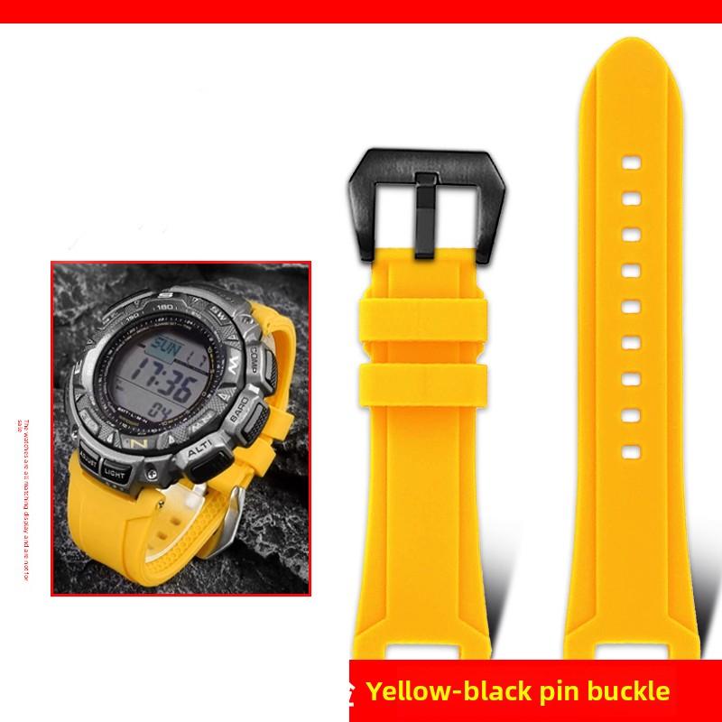 Легкий титановый ремешок Для часов Casio Protrek PRG-240 PRG-130Y PRW-1500 Металлический браслет с вогнутым креплением мужской Силиконовая резиновая лента