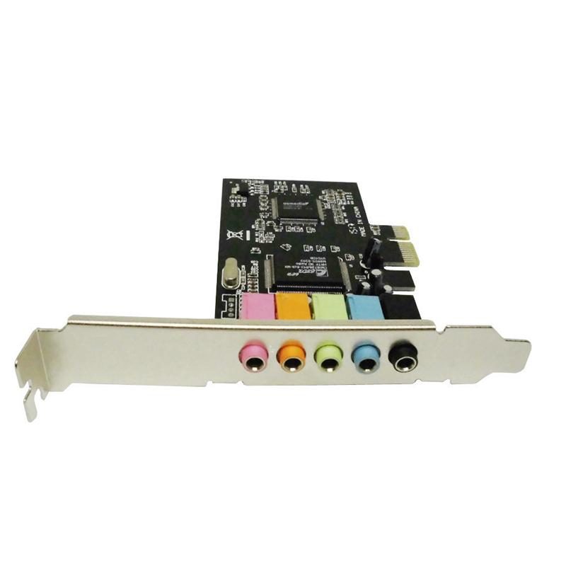 4.1 Звуковая карта PCI-E 4-канальная Стерео Панель PCI-Express X1 Аудиоадаптер для Настольного ПК Компьютера Преобразователь Громкости Звуковых Эффектов