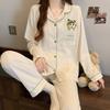 Лягушка Крейон Шин-чан Мультяжная пижама Женский Весенний Имитация Хлопка Тонкий Костюм с Длинным Рукавом Домашняя одежда