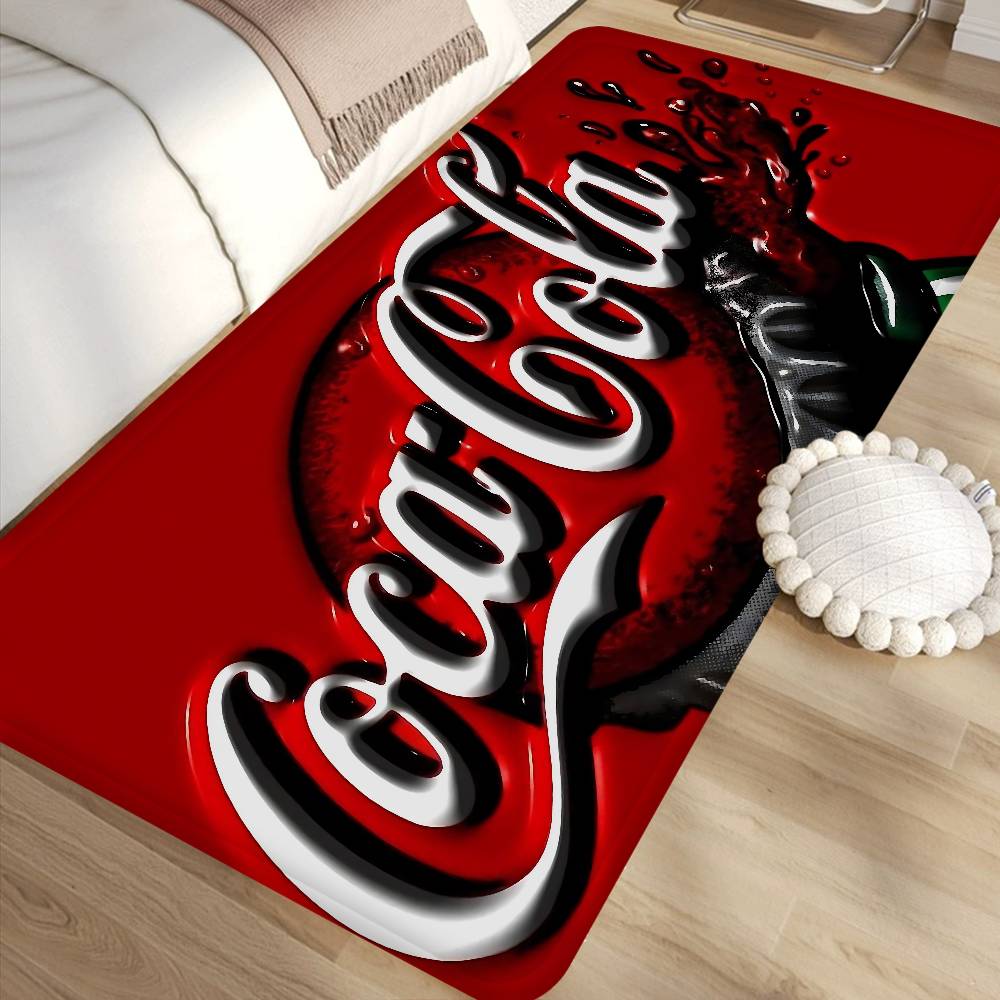 C-Coca Cola Logo Kitchen Mat Nordic Style Bedroom Living Room Doormat Home Balcony Anti-Slip Welcome Rug
