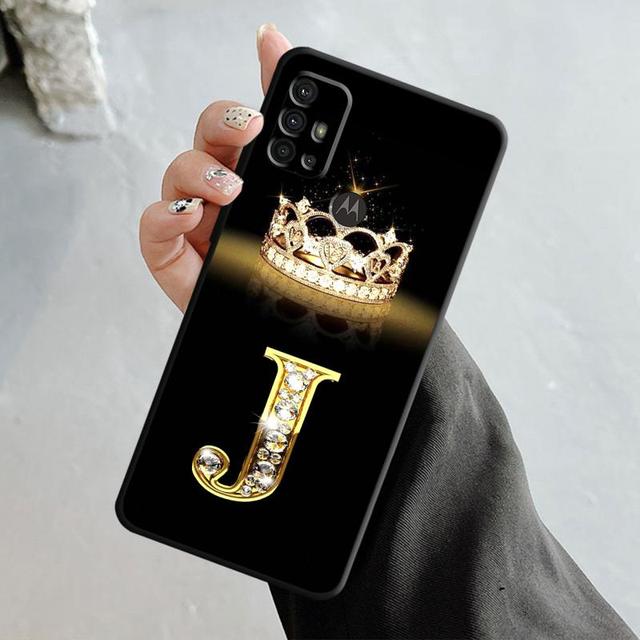 Чехол для телефона Motorola G200 G60 G50 G31 G30 G22 G9 G8 Power Lite Plus Edge 20lite 30pro One Fusion Gold Diamond Crown Letter