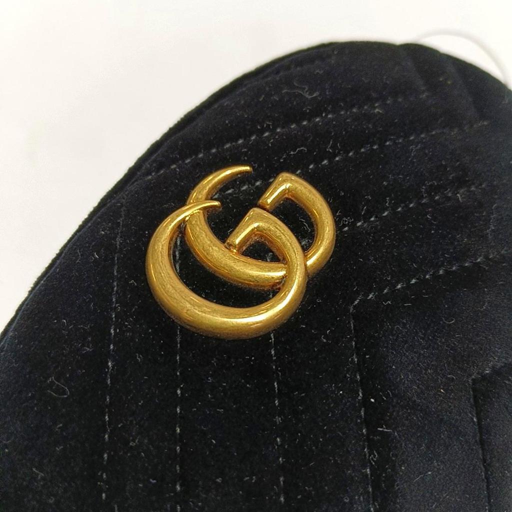 [Pre-Owned] Marmont Gold Logo Quilted Velvet Chest Bag - Excellent #1SOAGBP