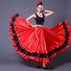 Swing Carnival Party Ballroom Belly Dance Costumes Dress Woman Spanish Flamenco Skirt Polyester Satin Smooth Big