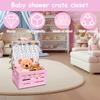 Yousheng Baby Shower Crate Closet Wooden Baby Shower Crate Crate с вешалками Baby Gift Crate Carrier Hamper with Handle And Garland for Newborn