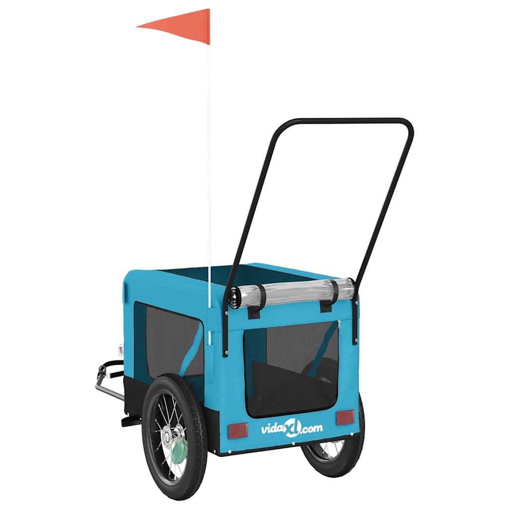 Bicycle Trailer for Dogs Blue and Black Oxford Fabric & Iron