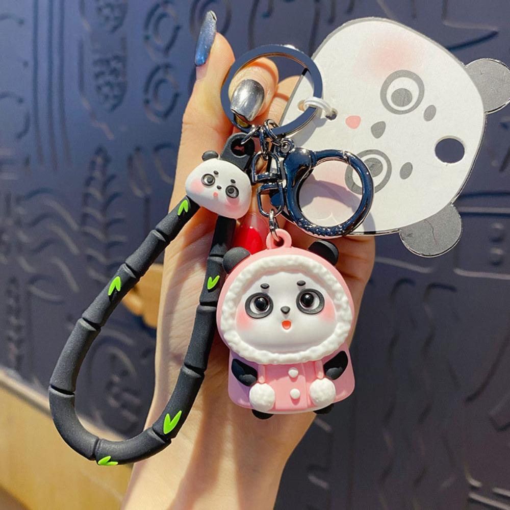 Аниме Панда Автомобильный Брелок Мультяшный Подвеска для Сумки Мини Кукла Панда Брелок Девочка